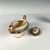2pc Morgan Belleek Orient Sugar Bowl with Lid and Mini Creamer. A cream colored oval shaped Image - 3