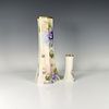 5pc Willets Belleek Hand Painted Vase and Vanity Set, Signed. Hand painted pieces with purple Image - 6