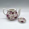 David Michael China Floral Teapot with Lid. English white stout teapot decorated in a pink and Image - 1