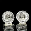 Pair of Mikasa Crystal Candle Holders. Clear diamond cut round crystal candle holder set. Mikasa Image - 1