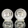 Pair of Mikasa Crystal Candle Holders. Clear diamond cut round crystal candle holder set. Mikasa Image - 2