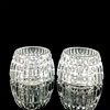 Pair of Mikasa Crystal Candle Holders. Clear diamond cut round crystal candle holder set. Mikasa Image - 3