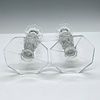 Pair of Vintage Fostoria American Glass Candle Holders. Pineapple shape and textured design on Image - 2