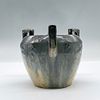 Fulper Art Pottery Three Handle Vase. A lovely ceramic three handle yellow vase with streaked Image - 1