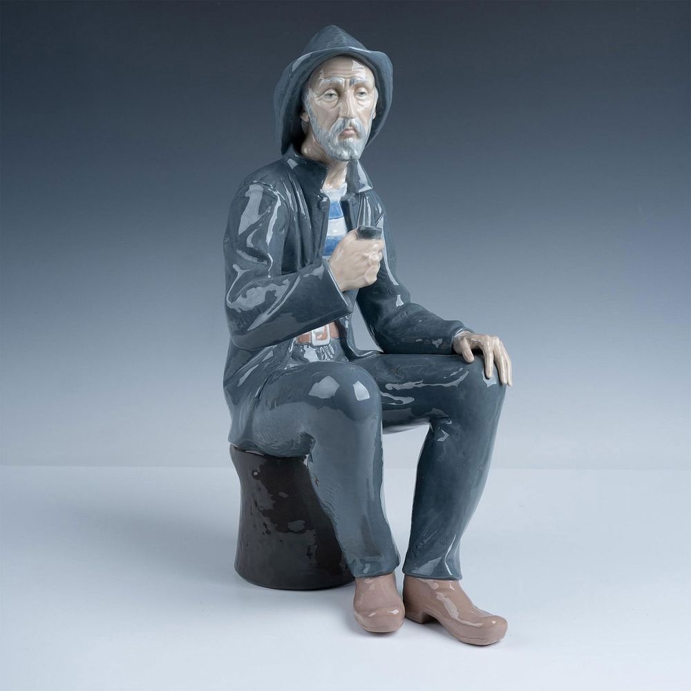 Nao by Lladro Glossy Porcelain Figurine, Fisherman Sailor. Lovely large figure featuring a 