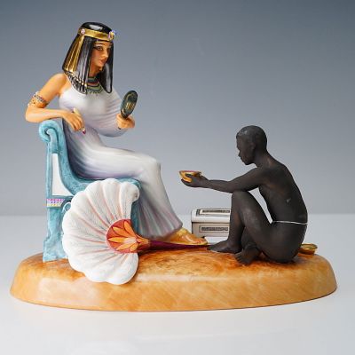 Royal Doulton Figurine, Cleopatra HN2868. Limited edition finely made grouping of a seated