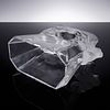 Lalique Crystal Octagonal Bowl, Venise. Features two frosted lion head sculptures on either side Image - 3