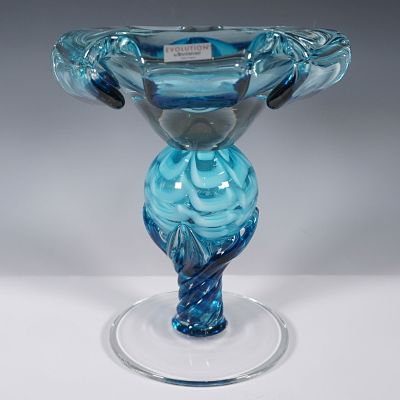 Evolution by Waterford Crystal Pedestal Centerpiece Bowl with Original Box. Striking Evolution