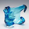 Mid-Century Chalet Art Glass Freeform Centerpiece Bowl. A striking vintage hand-blown glass Image - 6