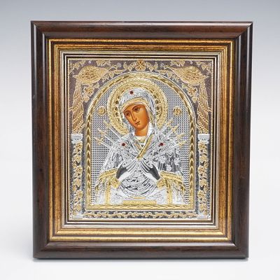 Byzantine Style Orthodox Icon of the Virgin Softener of Evil Hearts. A finely detailed