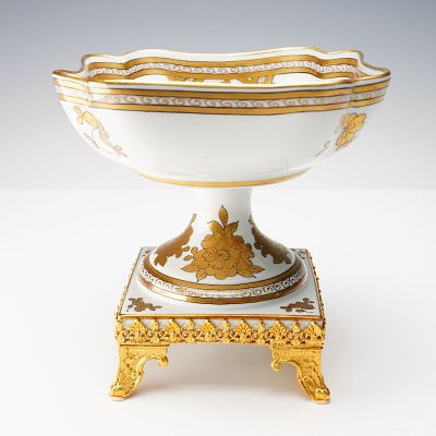 Limoges Porcelain Hand Painted Footed Compote. Elegant footed compote crafted from fine Limoges