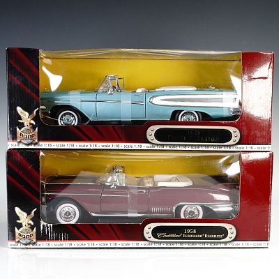 2pc Yat Ming Diecast Car Models Edsel Citation & Cadillac Eldorado Biarritz. Pair of Yat Ming