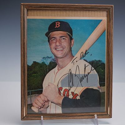 Autographed Photo of Carl Yastrzemski, Boston Red Sox. Color photograph of Boston Red Sox Hall