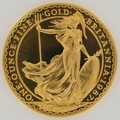 1987 Great Britain 1 oz Gold Britannia Coin. 1987 Great Britain 1 ounce gold Britannia coin