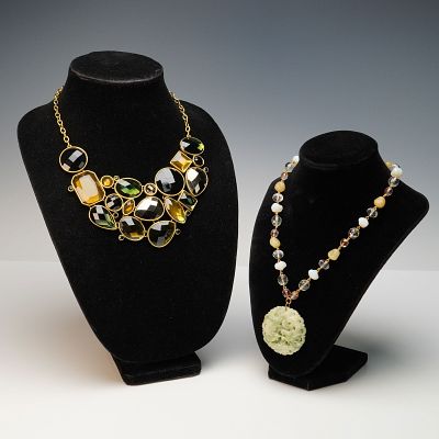 2pc Joan Rivers Beaded Statement Necklaces. A duo of striking statement necklaces by Joan Rivers