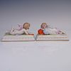 Pair of Scheibe Alsbach German Porcelain Putti Figurines. Delightful pair of German porcelain Image - 2