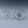 2pc Glass Crystal Pedestal Dishes. Two elegant glass dishes with pedestal bases. The floral one Image - 3