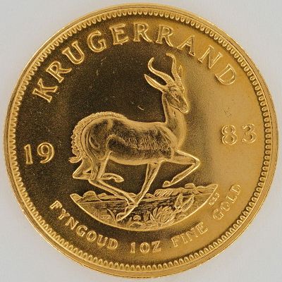 1983 South African 1 oz Gold Krugerrand Coin. 1983 South African 1 oz Gold Krugerrand coin
