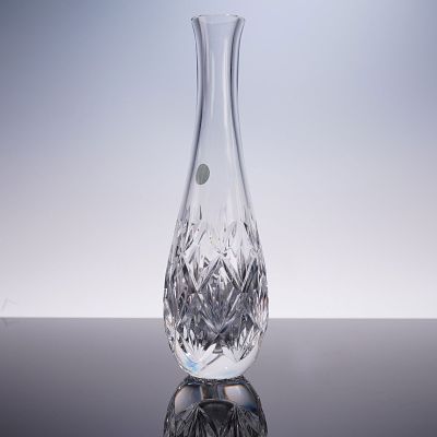 Tiffany and Co Crystal Bud Vase, Sybil Pattern. Elegant Tiffany and Co crystal bud vase in the