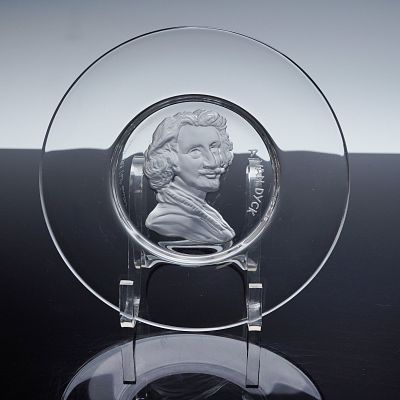 Val St. Lambert Crystal Limited Edition Depicting A. Van Dyck Plate. A fine crystal