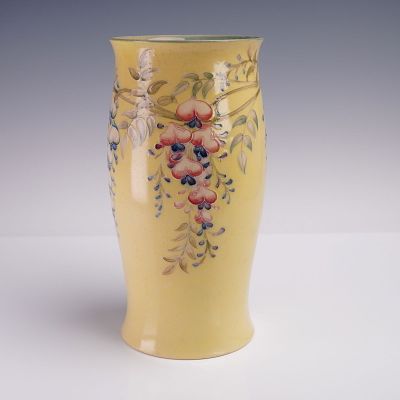 Liberty & Co. by William Moorcroft Pottery Vase, Wisteria. A hand-decorated pottery vase by