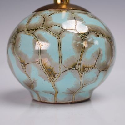 2pc Delft Holland Ceramic Brass and Bud Vases. A striking pair of hand-painted bud vases from