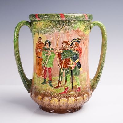Royal Doulton Robin Hood Loving Cup, Limited Edition. A richly detailed Royal Doulton loving cup