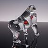 Baccarat Crystal Figurine, Gorilla by Loet Vanderveen. A striking Baccarat crystal sculpture of Image - 1