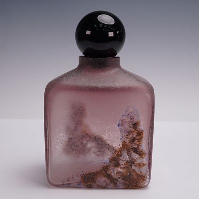 Barbini Murano Art Glass Bottle with Stopper. This exquisite Murano glass bottle by Barbini 