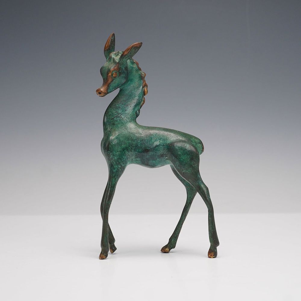 Mid Century Bronze Horse Statue Bosse Style, Made in Italy. This bronze horse statuette in the 