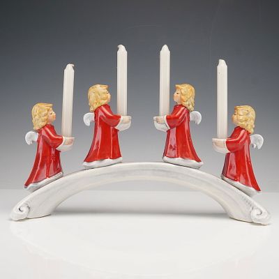 Goebel Porcelain Four Angel Candelabra. Goebel porcelain four-angel candelabra, featuring four 