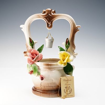 Nuova Capodimonte Italian Porcelain Wishing Well. Charming Nuova Capodimonte porcelain wishing 