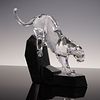 Swarovski Crystal Soulmates Clear Panther on Granite Figurine-Signed. Striking Swarovski Crystal Image - 2