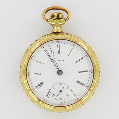 Illinois Watch Co. 18S 14K Gold Filled Pocket Watch, B&B Royal Case. This antique pocket watch 