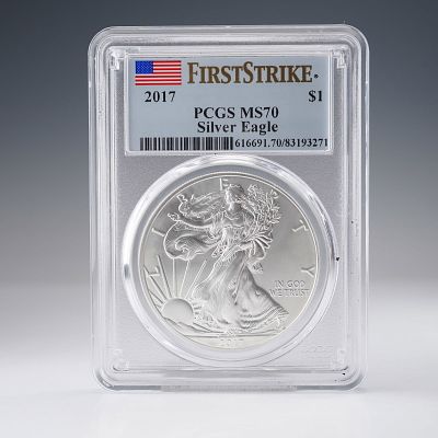 2017 American Silver Eagle First Strike $1 Coin PCGS Graded MS70. This 2017 American Silver 