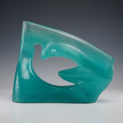 Daum by Ramirez Vazquez Glass Sculpture, La Paix Absente. Captivating French pate de verre 