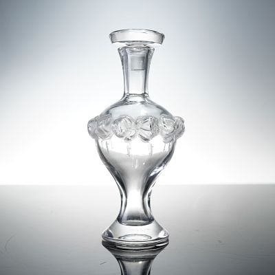 Lalique Crystal Perfume Bottle, Martine. Elegant Lalique crystal perfume bottle, Martine pattern 