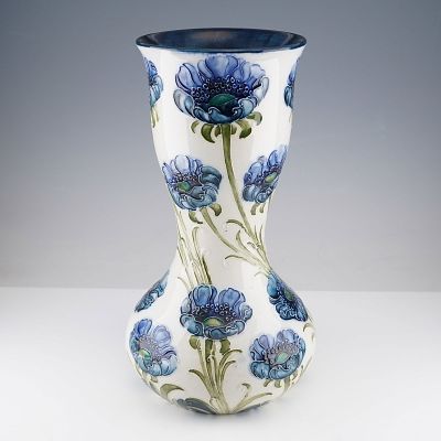 William Moorcroft for James Macintyre Florian Ware Vase, Blue Poppy. A magnificent, delicate 