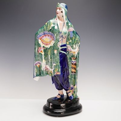 Goldscheider by Josef Lorenzl Porcelain Figurine, The Egyptian Dancer. An exceptional Art Deco 