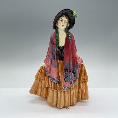 Royal Doulton Figurine, Rhoda HN1688. Rare figure. Orange dress, and red shawl and bonnet. 
