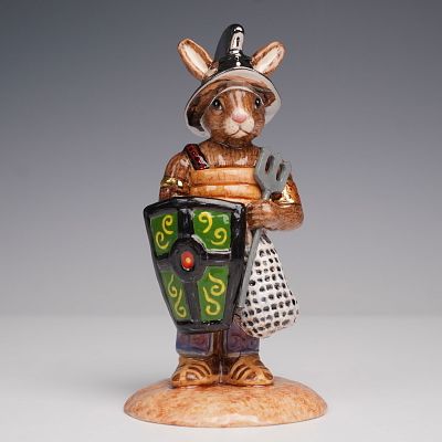 Royal Doulton Bunnykins Prototype Figurine, Gladiator. A highly detailed prototype depicting a 