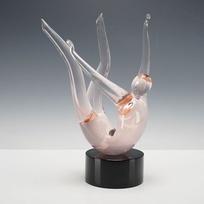 Alfredo Rossi for CAM Murano Glass Sculpture, Falling Man. Exceptional sculpture capturing the 