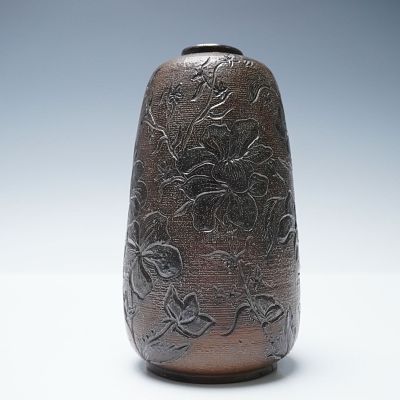 Martin Brothers Salt Glazed Stoneware Floral Vase. Salt glazed stoneware vase by Martin Brothers 