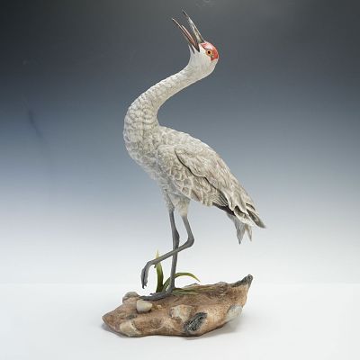 Boehm Porcelain Sculpture, Sandhill Crane 40286. An exclusive numbered edition, this is no. 41. 