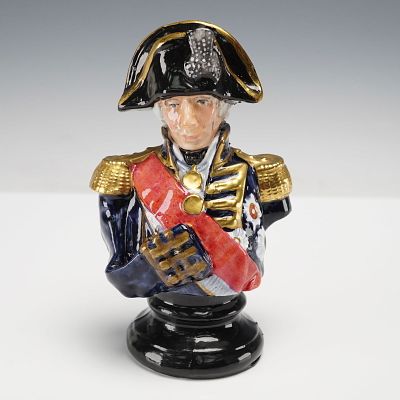 Michael Sutty Porcelain Bust, Admiral Nelson. Hand modeled and hand painted limited-edition 