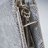 Judith Leiber Snakeskin Clutch Bag with Metal Strap. A Judith Leiber silver mesh evening bag Image - 3