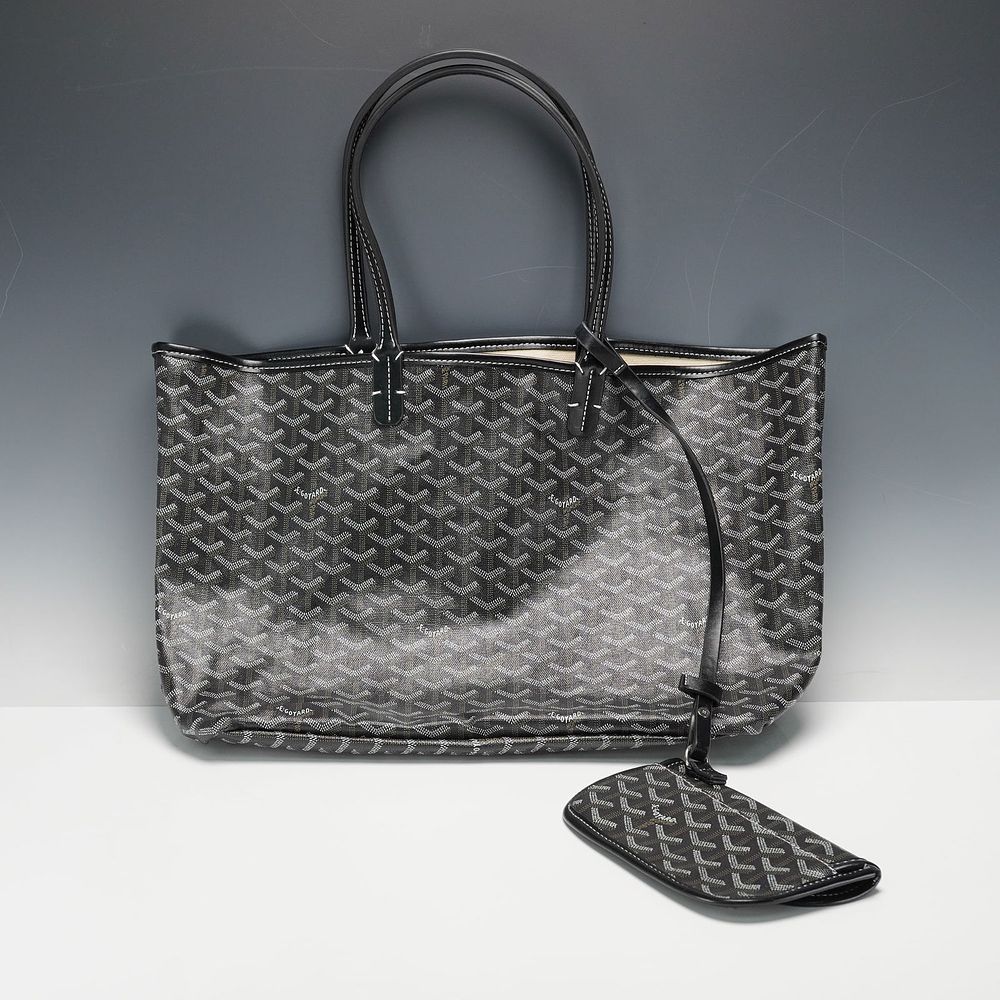 Goyard Saint Louis PM Tote, Black. A timeless icon of French luxury craftsmanship, this 