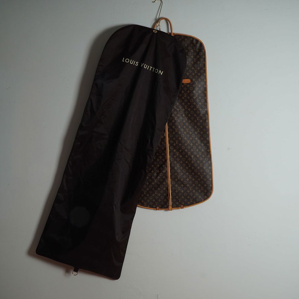 Louis Vuitton Monogram Garment Bag with Protective Cover. Duo of luxury Louis Vuitton travel 