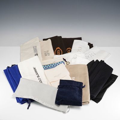 22pc Designer Dust Bags Manolo Blahnik, Tod's, Eileen Fisher, & More. A varied assortment of 22 