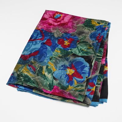 Emanuel Ungaro Floral Silk Jacquard Scarf. Square silk jacquard scarf featuring an abstract 